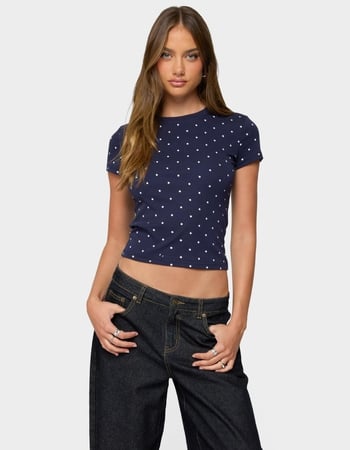 EDIKTED Lorenzo Polka Dot Tee Primary Image