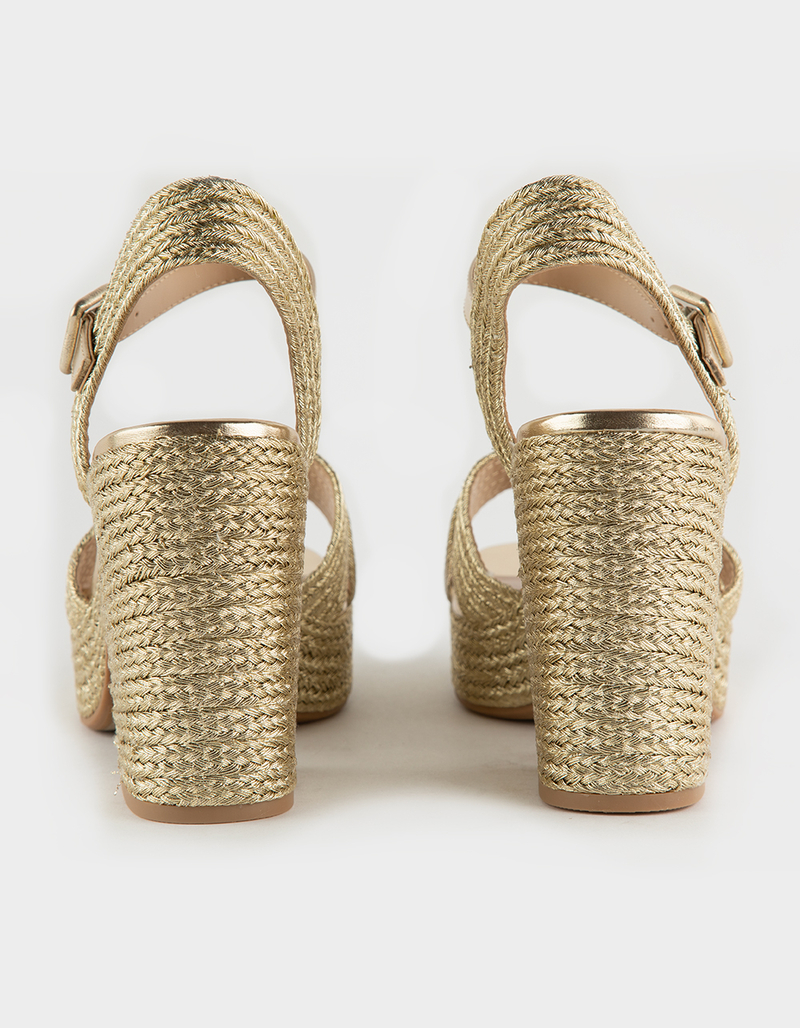 SODA Yara Raffia Womens Cross Strap Platform Sandals image number 3