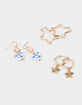 FULL TILT 3 Pack Printed Star Hoop Earrings image number 1