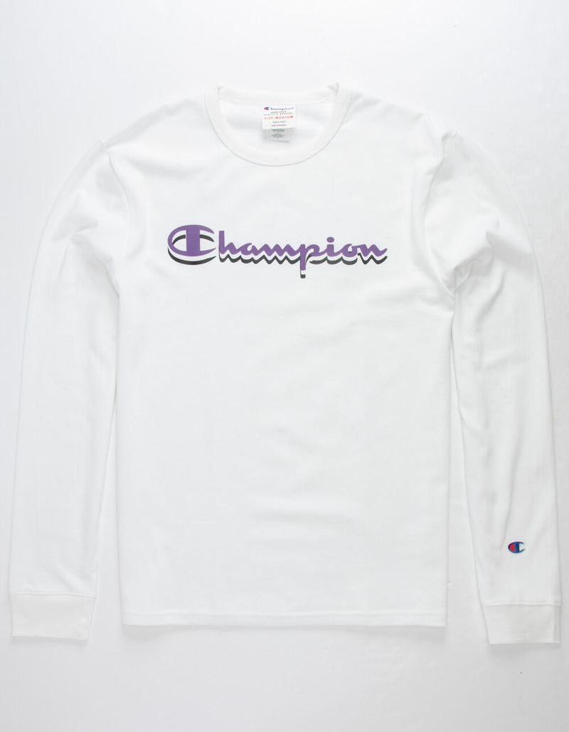 CHAMPION Shadow Script White Mens T-Shirt image number 1