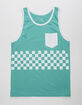 BLUE CROWN Checker Stripe Mens Tank Top image number 1