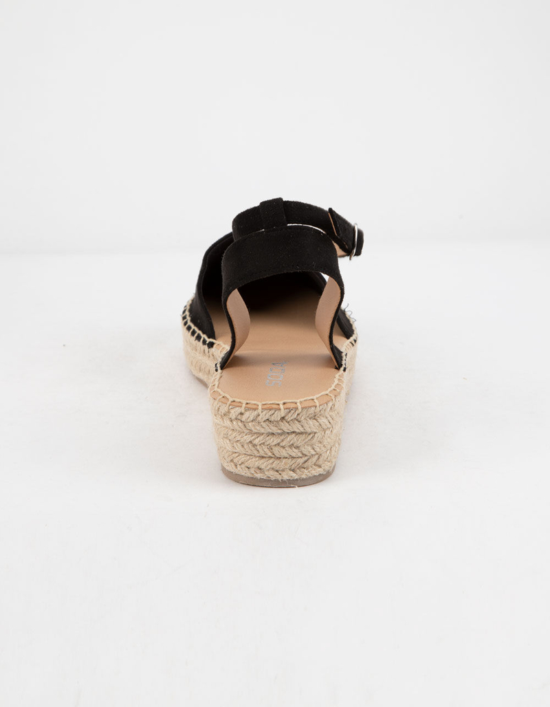SODA Fiesta Black Womens Espadrille Flatform Sandals image number 3