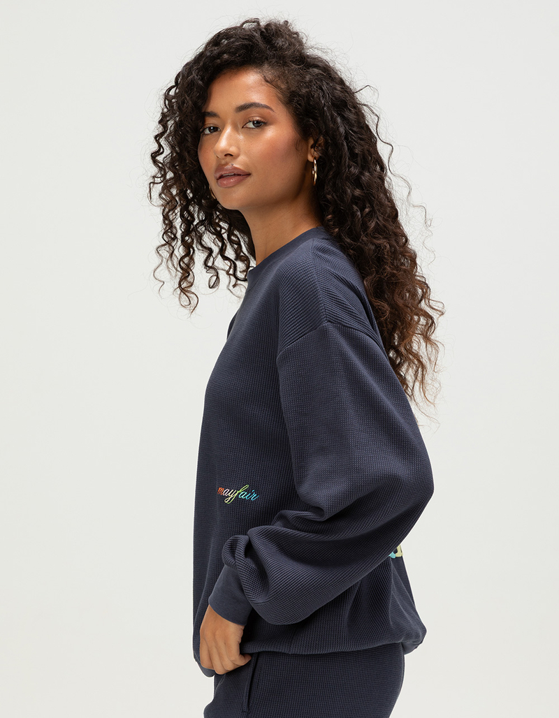 THE MAYFAIR GROUP World Needs More Empathy Womens Waffle Crewneck Sweatshirt image number 3