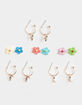 FULL TILT 6 Pack Flower Stud & Hoop Earrings Set image number 1