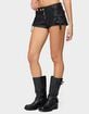 EDIKTED Washed Faux Leather Micro Cargo Shorts image number 2