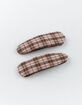FULL TILT 2 Pack Plaid Hair Clips image number 1