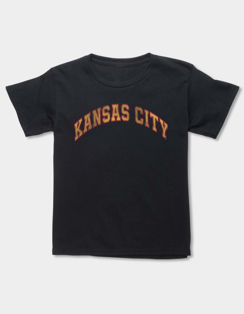 KANSAS CITY Varsity Distressed Unisex Kids Tee BLACK Tillys