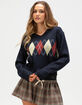 IETS FRANS Argyl Womens Boxy Sweater image number 1