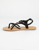 WILD DIVA Braid Ankle Strap Black Womens Sandals image number 3