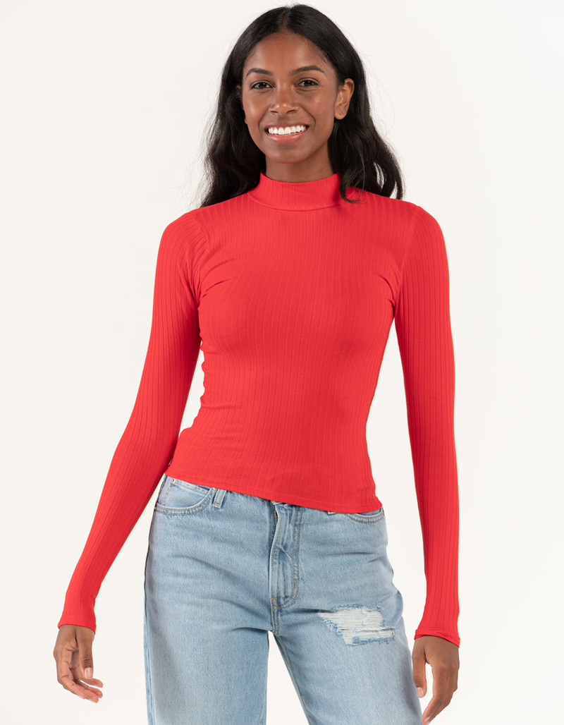 FULL TILT Essentials Womens Mock Neck Top image number 0