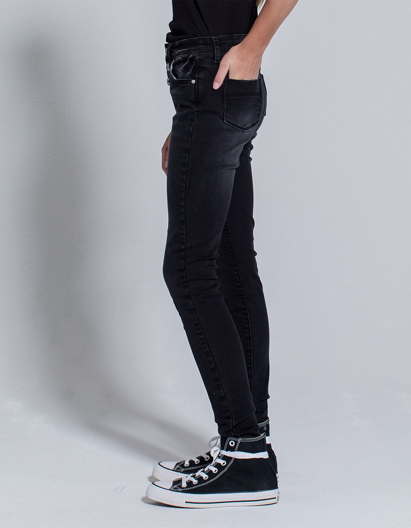RSQ Manhattan High Rise Exposed Button Girls Skinny Jeans image number 2