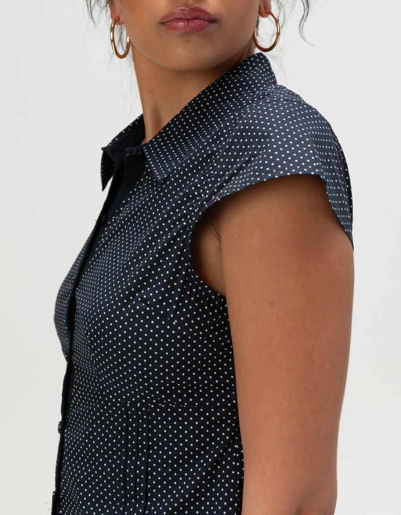 RSQ Womens Polka Dot Button Up Shirt image number 4