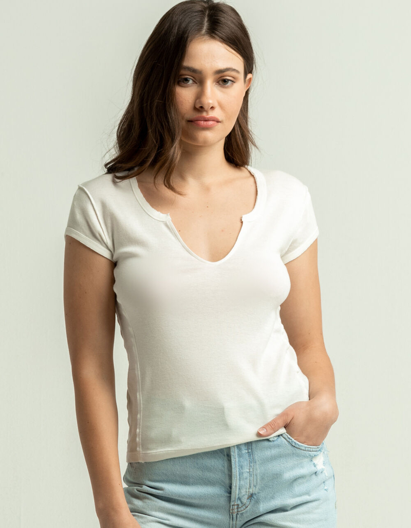 FREE PEOPLE Always Yours Womens White Tee image number 0