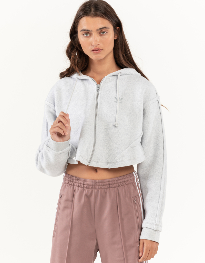 ADIDAS Crop Lounge Womens Full Zip-Up Hoodie image number 0
