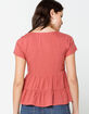IVY & MAIN Solid Tier Womens Rust Babydoll Top image number 3