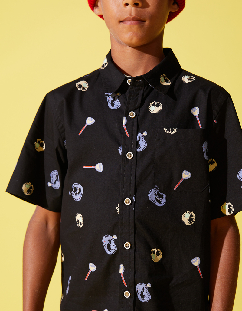 RSQ Skull & Roses Boys Button Up Shirt image number 2