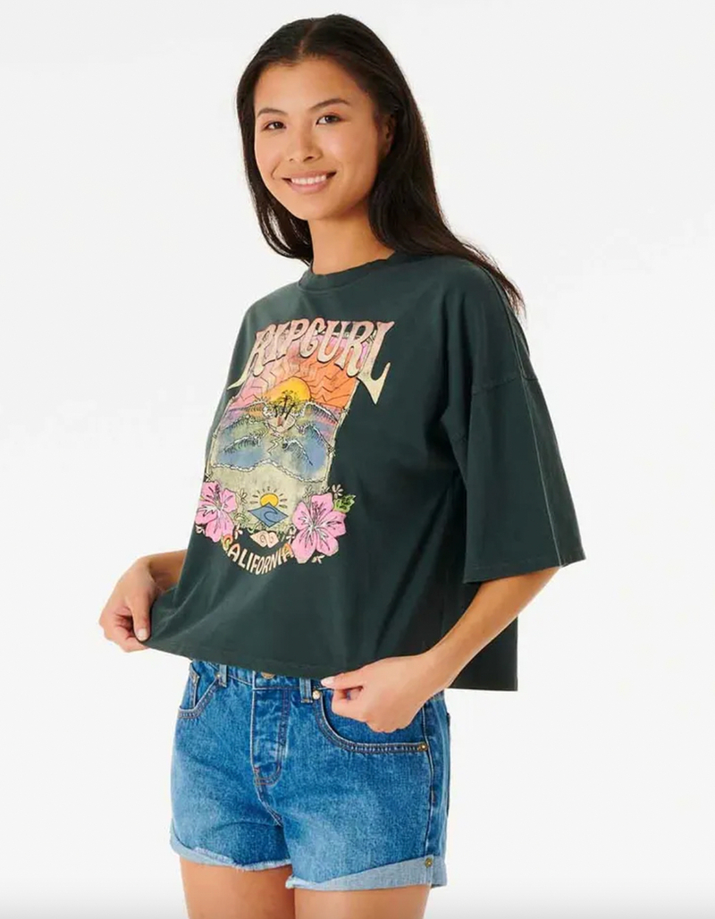 RIP CURL Barrelled Heritage Womens Crop Tee image number 1