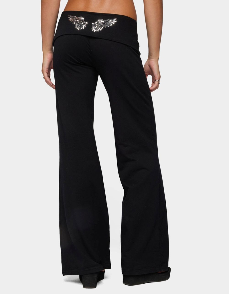 EDIKTED Angel Energy Sequin Foldover Pants image number 2