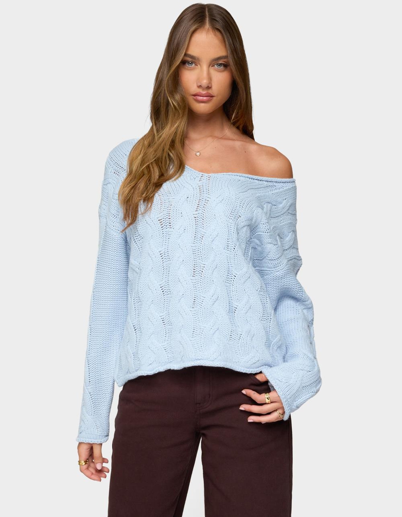 EDIKTED Inga Oversized Cable Knit Sweater image number 0