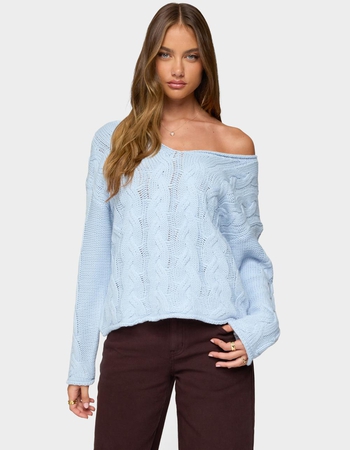 EDIKTED Inga Oversized Cable Knit Sweater Primary Image