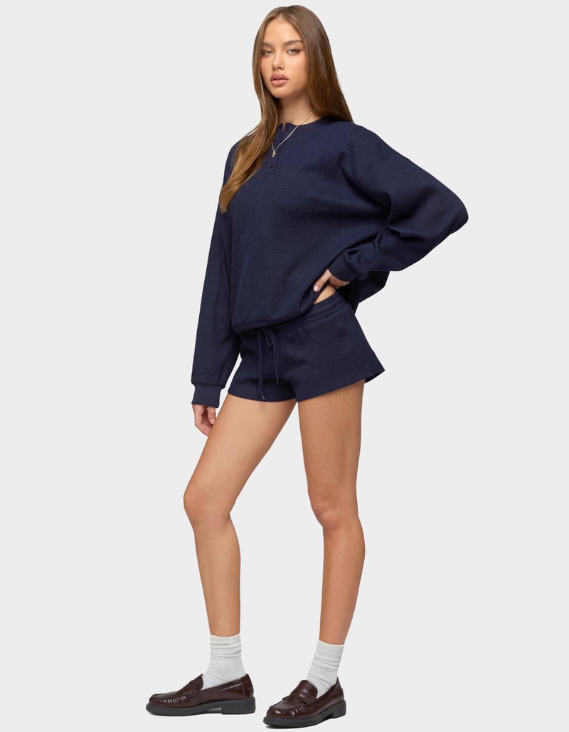 EDIKTED Baila Waffle Henley Top image number 3