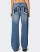 EDIKTED NYC Washed Low Rise Jeans image number 1