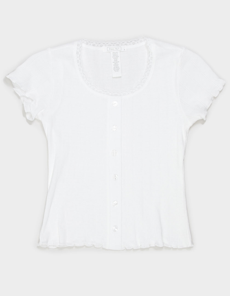 FULL TILT Girls Button Front Top image number 0