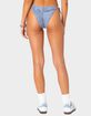 EDIKTED Denim Printed String Bikini Bottom image number 5