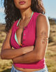 FREE PEOPLE Jamie Womens Henley Tank Top image number 6