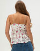 MADDEN GIRL Womens Printed Lace Babydoll Top image number 4