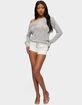 EDIKTED Charlo Off Shoulder Shiny Knit Top image number 4