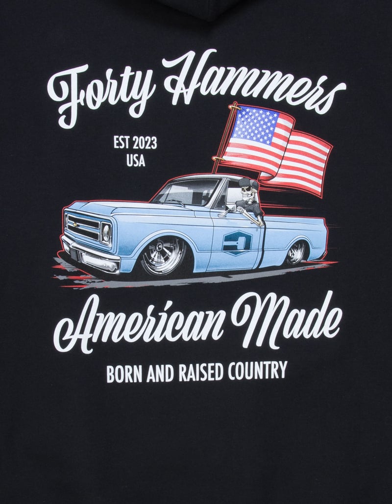 FORTY HAMMERS Born And Raised Mens Hoodie image number 2