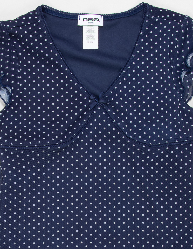 RSQ Girls Polka Dot Mesh Top image number 1