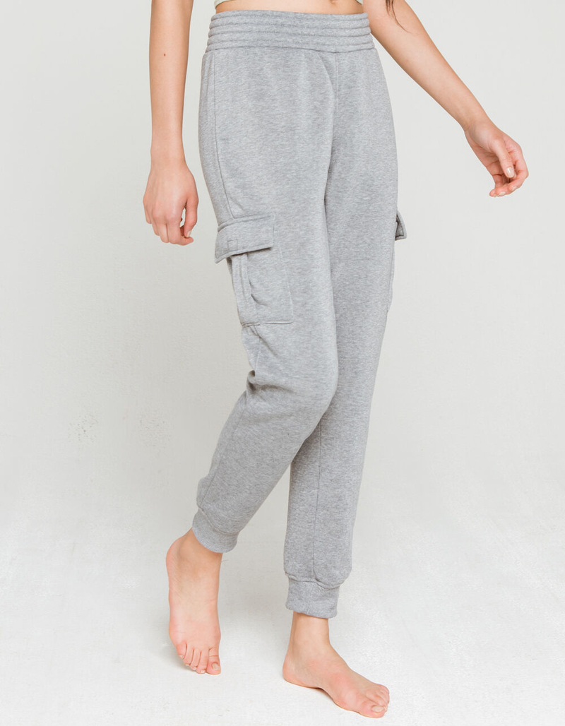 FULL CIRCLE TRENDS Cargo Womens Gray Jogger Sweatpants image number 2
