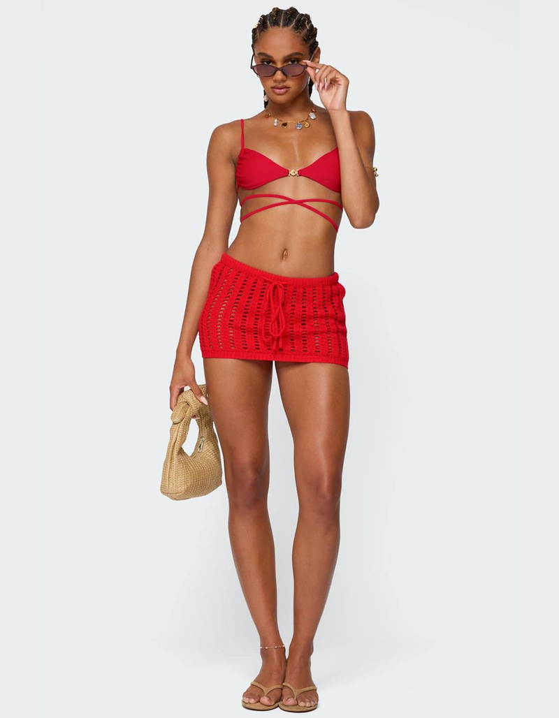 EDIKTED Leola Ladder Knit Mini Skirt image number 1