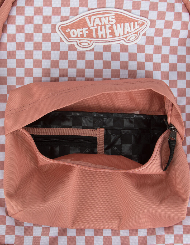 VANS Realm Rose Dawn Checkered Backpack image number 4