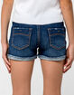 RSQ Malibu Cuff Dark Wash Girls Ripped Denim Shorts image number 4