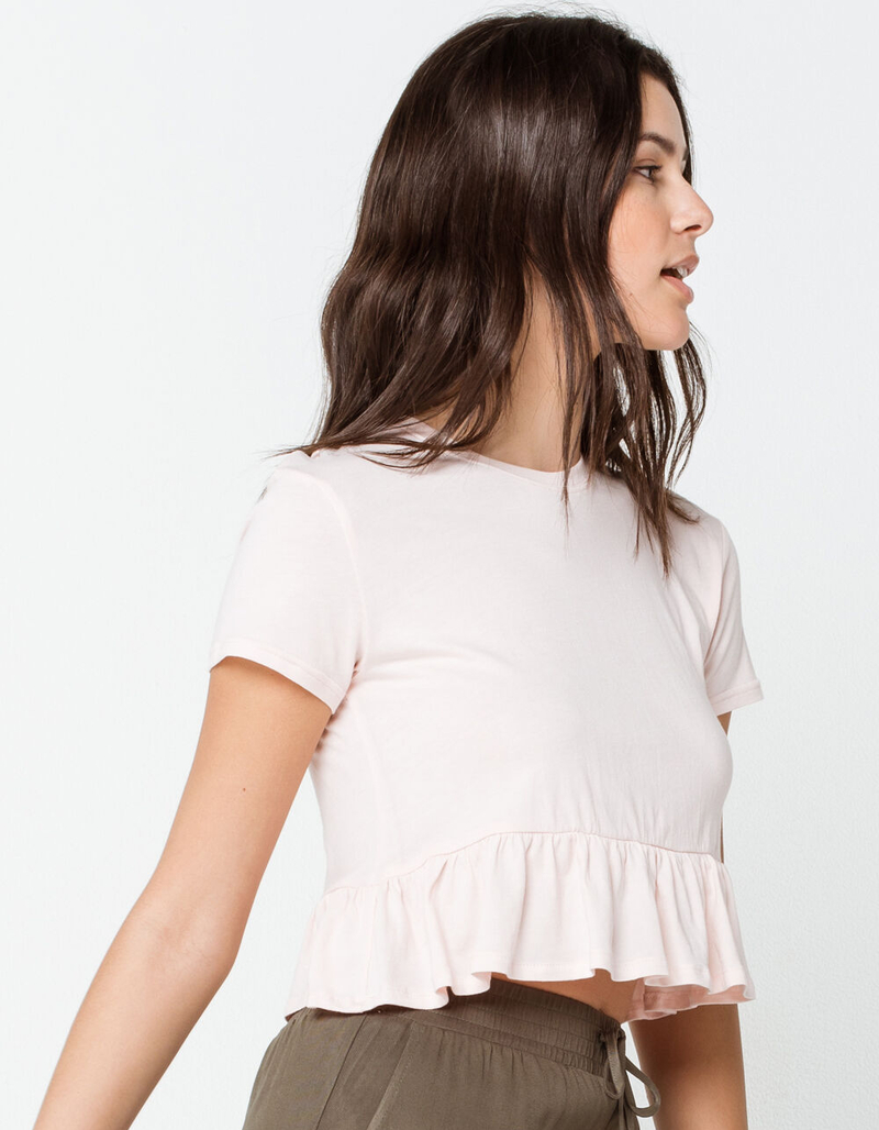 SKY AND SPARROW Crop Womens Rose Babydoll Top image number 1