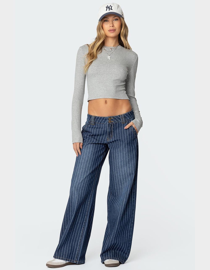EDIKTED Cory Striped Low Rise Jeans image number 2