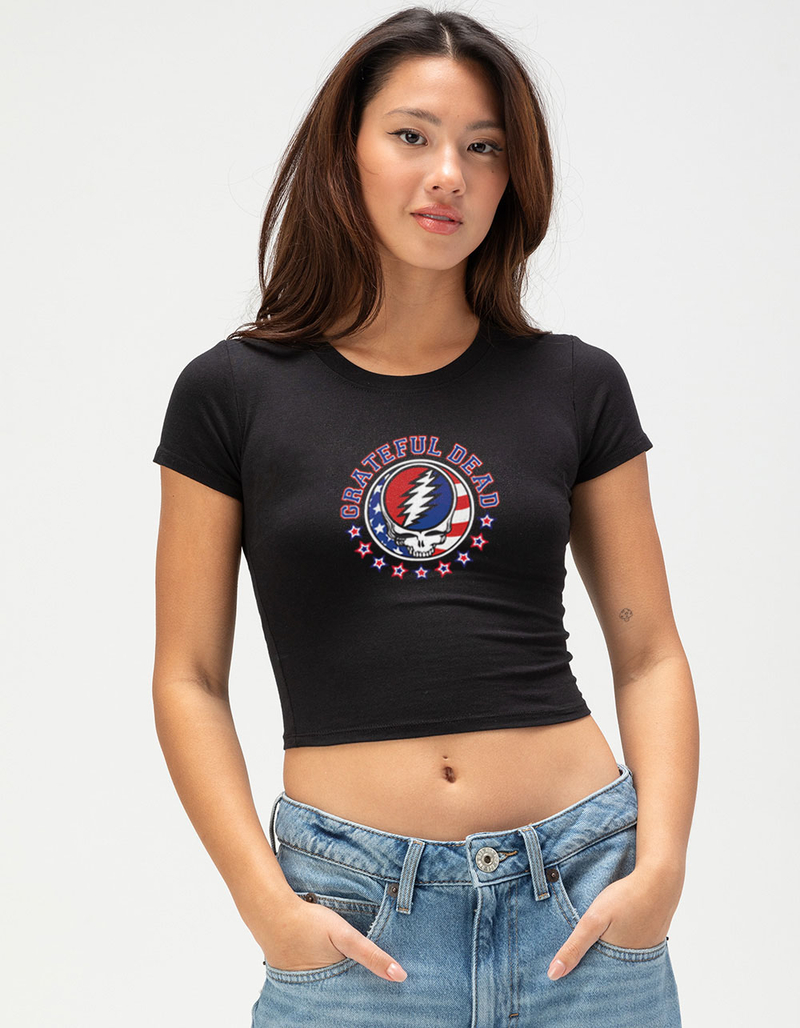 GRATEFUL DEAD Stealie USA Womens Baby Tee image number 0