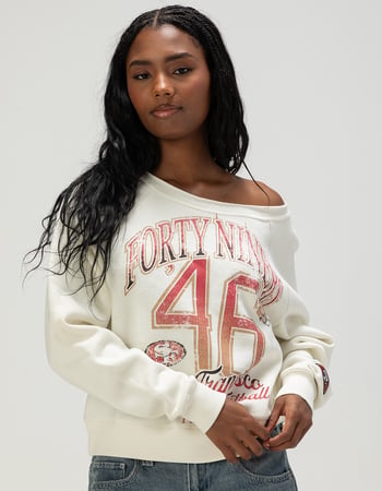 THE WILD COLLECTIVE San Francisco 49ers Womens Off The Shoulder Sweatshirt Primary Image
