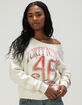 THE WILD COLLECTIVE San Francisco 49ers Womens Off The Shoulder Sweatshirt image number 1