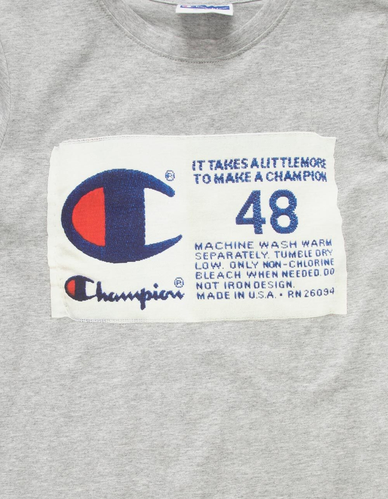 CHAMPION Photoreal Jock Tag Boys Gray T-Shirt image number 1