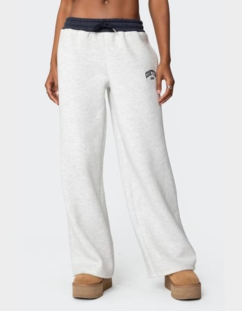 EDIKTED Edikted Contrast Embroidered Sweatpants Primary Image