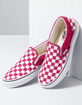VANS Checkerboard Classic Slip-On Womens Cerise & True White Shoes image number 4