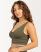 FULL TILT Seamless Deep V Womens Tank Top image number 2