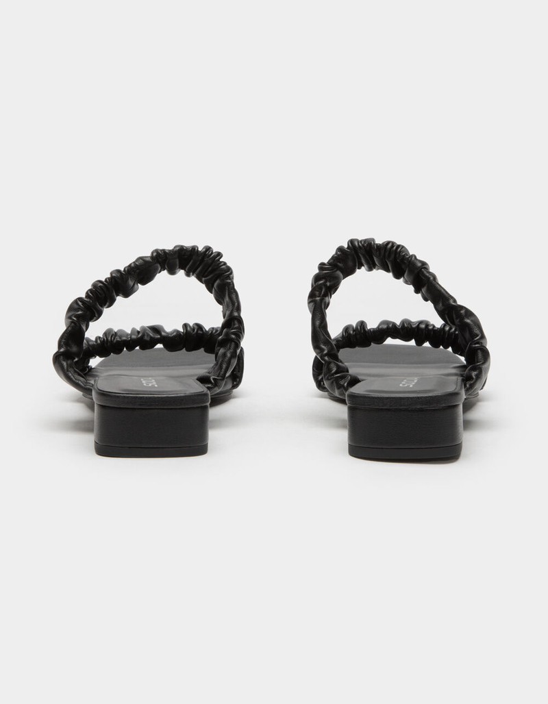 SODA Scrunch Square Toe Womens Black Block Heel Sandals image number 3