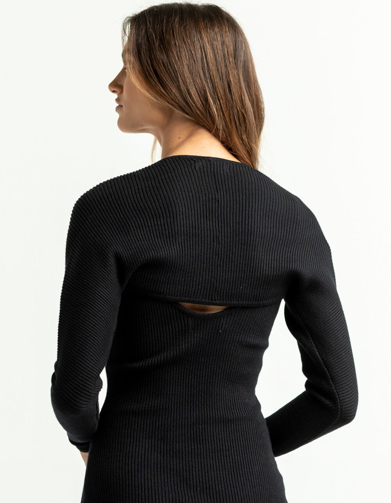 RSQ Womens Black Long Sleeve Shrug image number 2