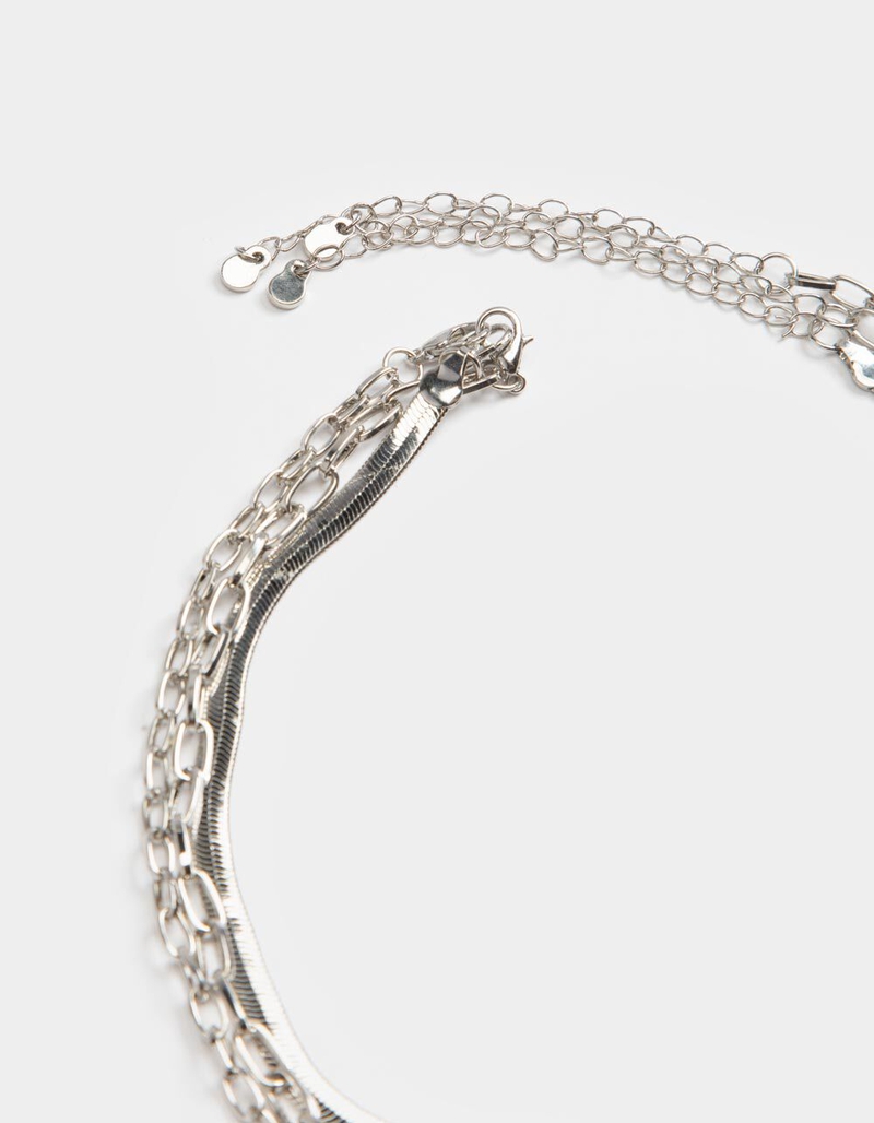 FULL TILT 3 Pack Serpent/Oval/Heart Drop Chain Necklaces image number 2