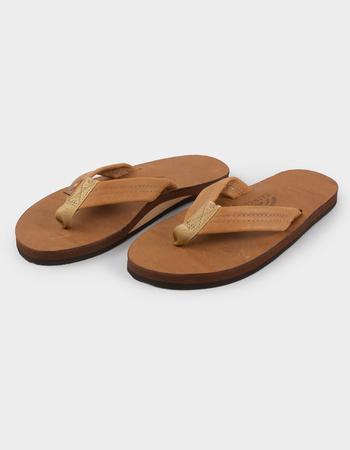 RAINBOW Single Layer Luxury Mens Leather Flip Flops Primary Image